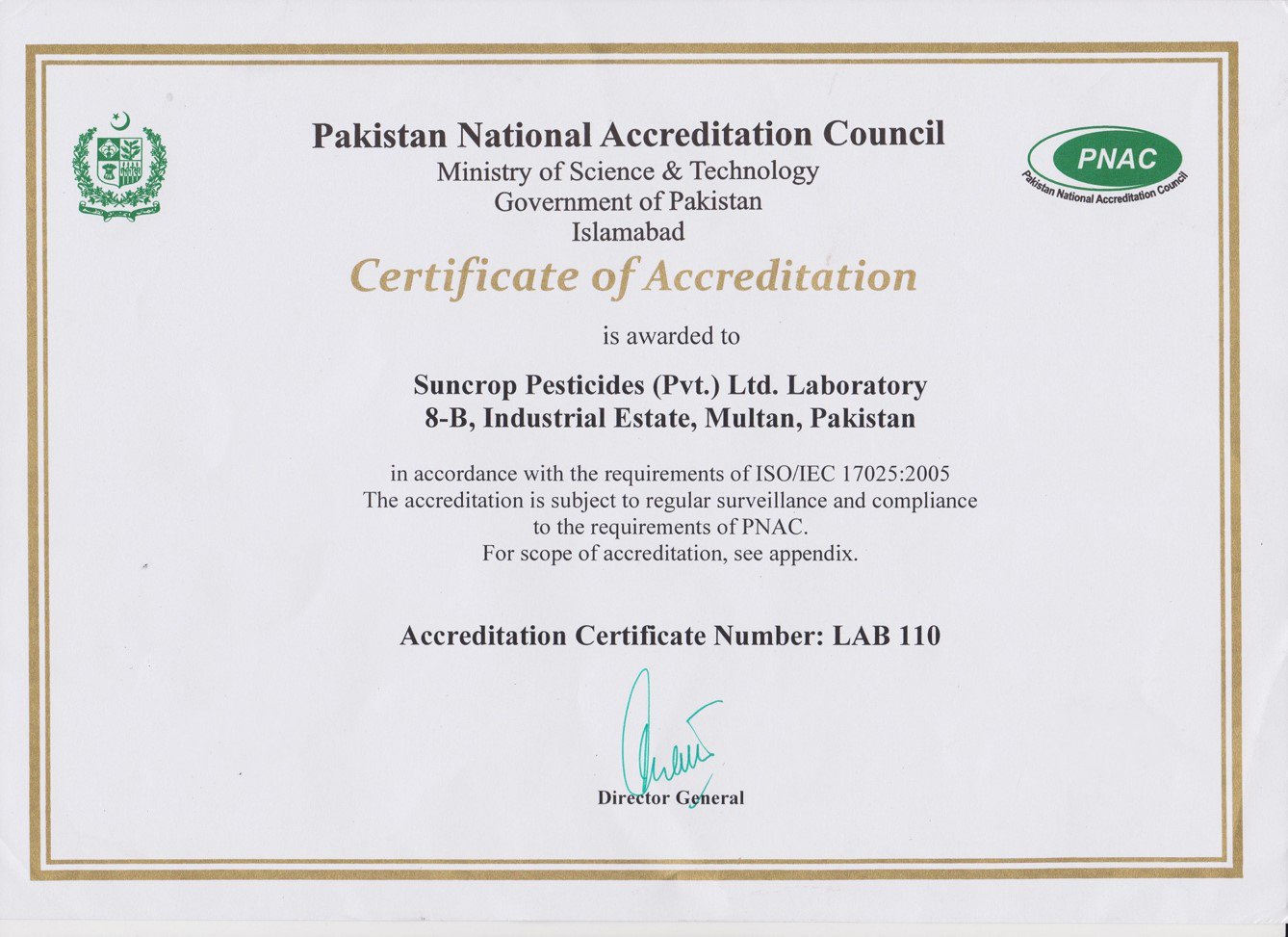 PNAC Certificate